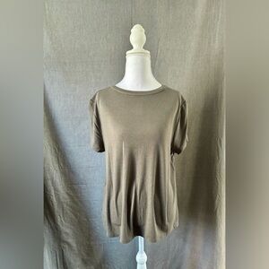 A New Day Olive Green Casual Stretch Short Sleeve Top, Sizes:Medium & Large, NWT
